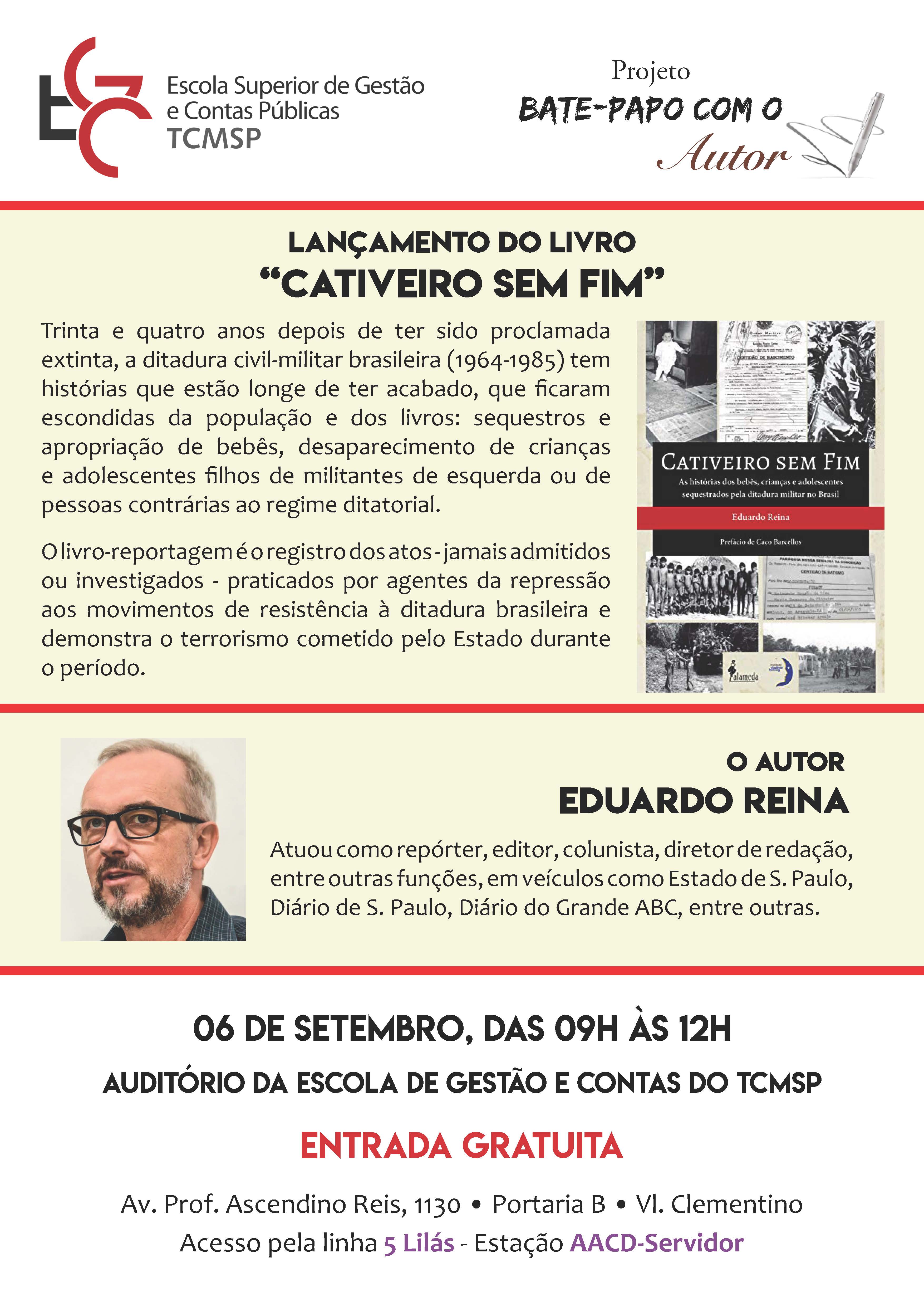 lancamento livro cativeiros sem fim